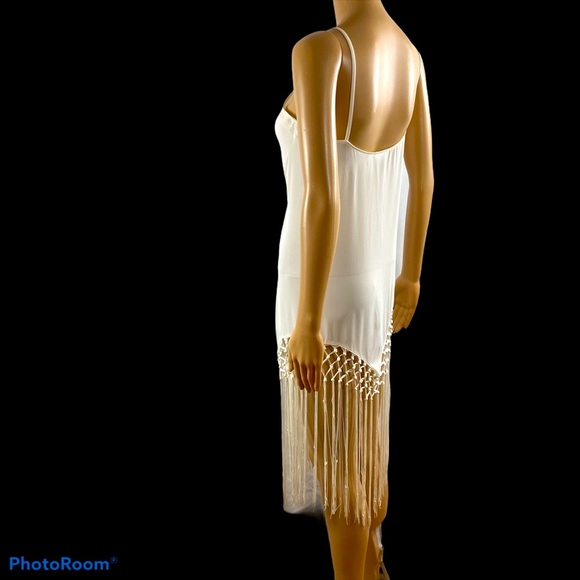 Leith white fringed top/cover-up size medium - Picture 8 of 8